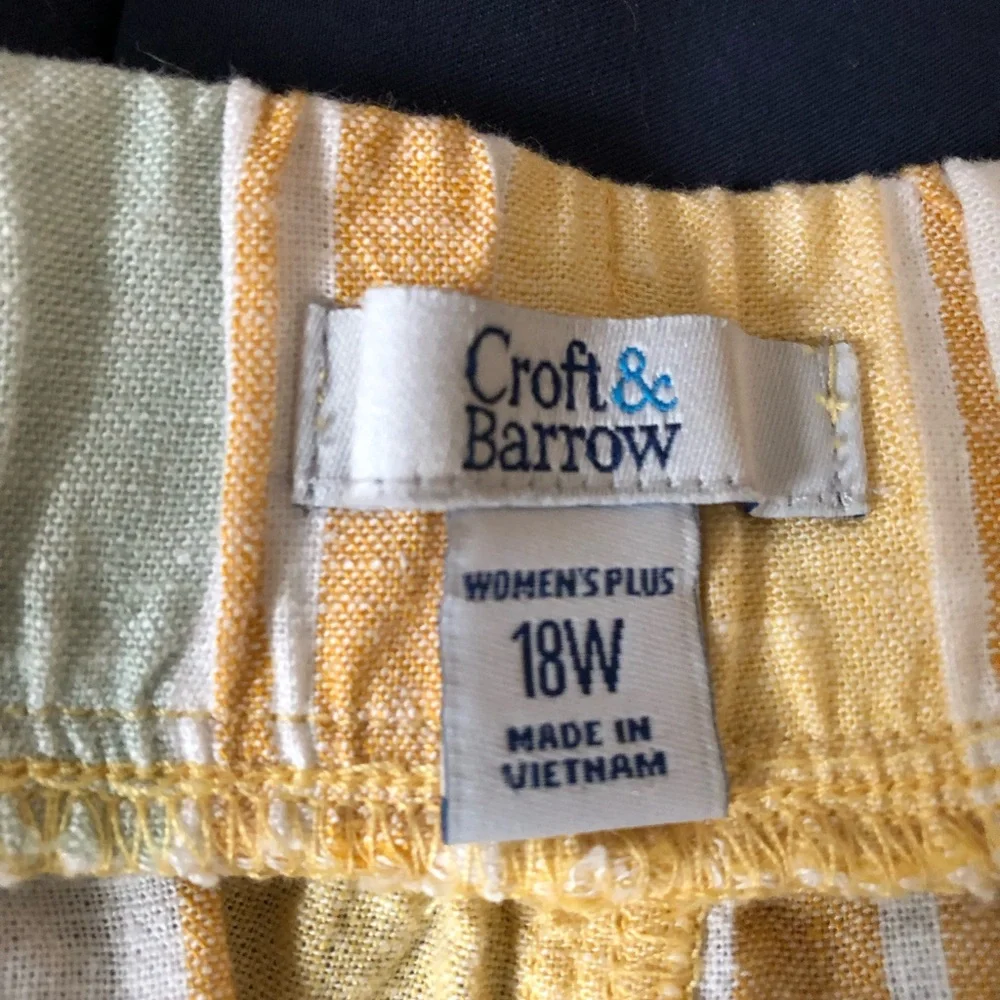 croft & barrow Yellow, Green and White Striped Capris - Picture 5 of 5